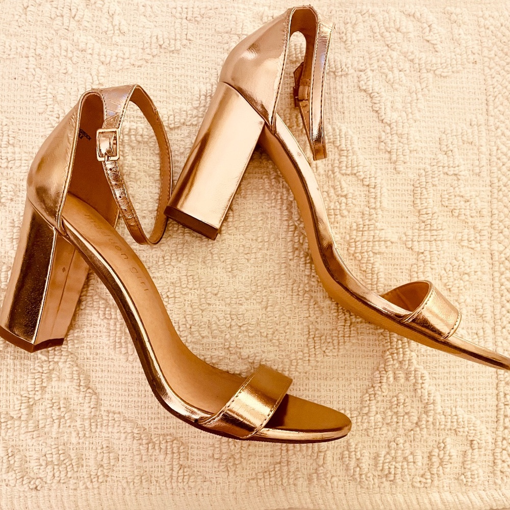 Madden Girl Bella Block Heels in Rose Gold